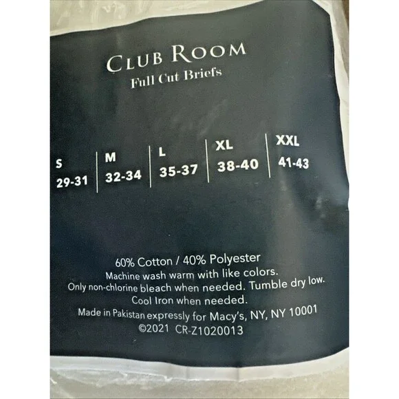 Club Room Men's 8 pack Full Cut Briefs Tagless Design Comfortable Underwear M - Picture 5 of 6